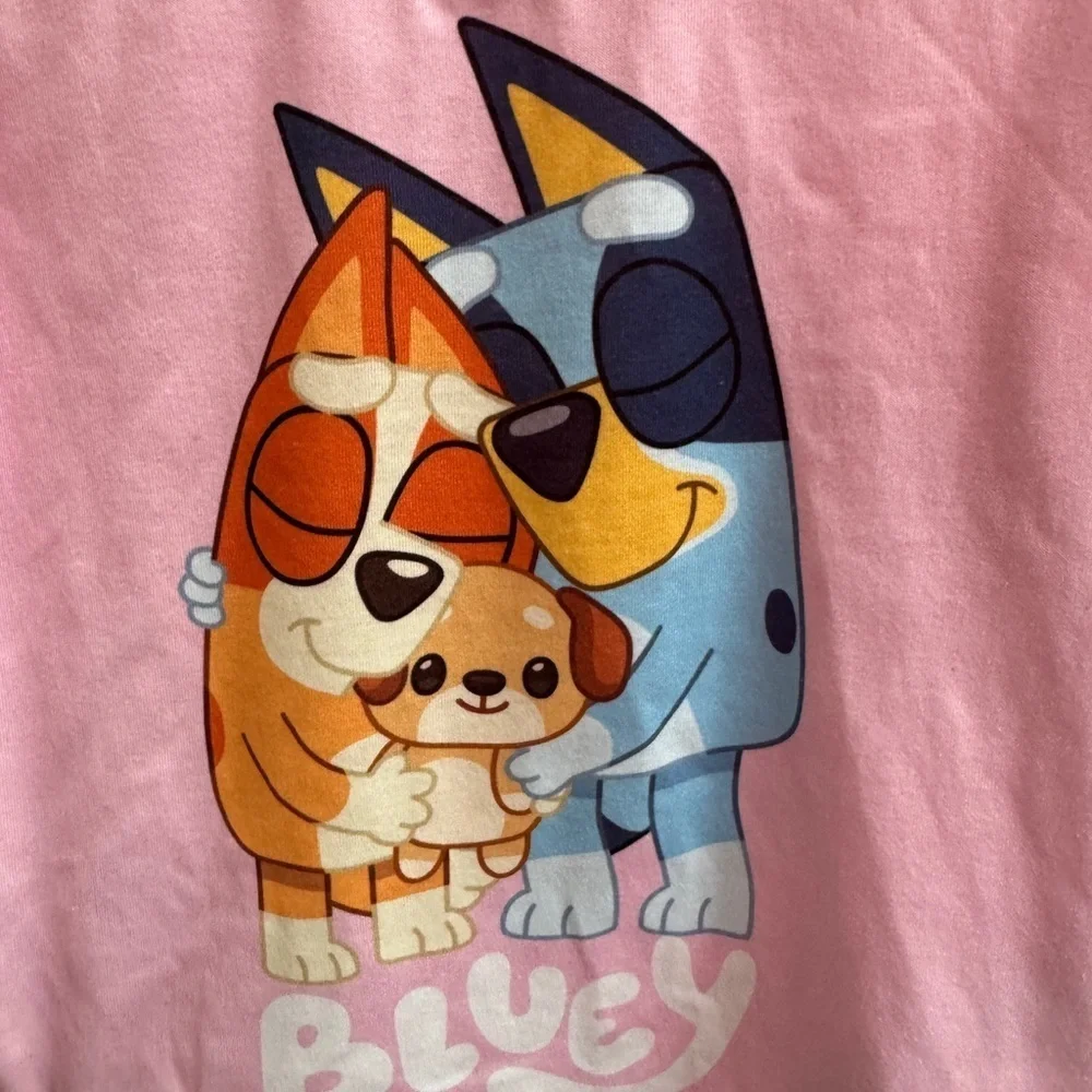 Bluey Girls Size 5 Bluey Bingo Kids Pink Short Sleeve Pajama Top Shirt